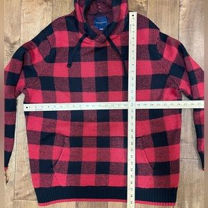 American Eagle Plaid Knit Hoodie Sweatshirt - XXL